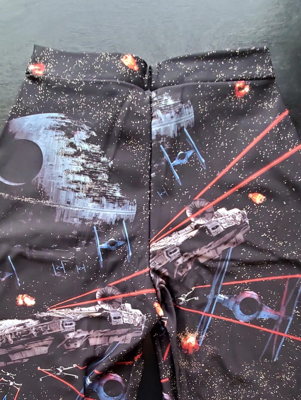 Blackmilk Clothing Star Wars Death Star Battle Cuffed Pants - Picture 6 of 7